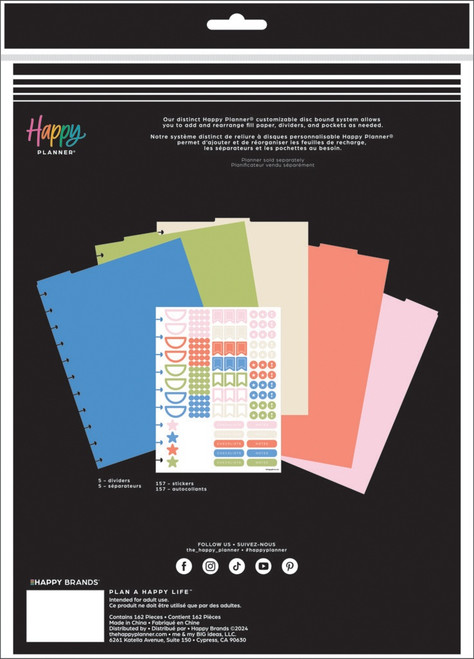 Happy Planner Big Plastic Dividers-Bright Day - 5A002JXT-1GLGB Happy Planner Big Plastic Dividers-Bright Day - 5A002JXT-1GLGB