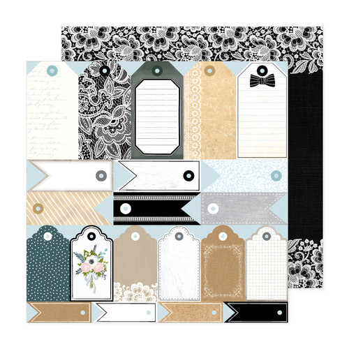 25 Pack - A Perfect Match Double-Sided Cardstock 12"X12"-Black Tie - APM12-25945 - 765468074542