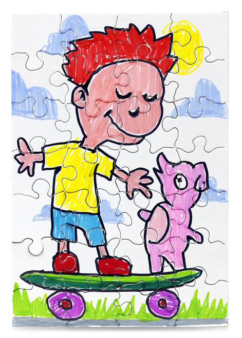 Hygloss Compoz-A-Puzzle Blank Jigsaw Puzzle 5.5"X8" 24/Pkg-28 Pieces - 5A002K3K-1GLLZ Hygloss Compoz-A-Puzzle Blank Jigsaw Puzzle 5.5"X8" 24/Pkg-28 Pieces - 5A002K3K-1GLLZ