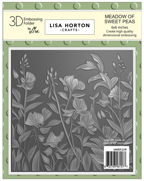 Lisa Horton Crafts Embossing Folder 6"X6" -Meadow Of Sweet Peas - 5A002KHT-1GLW7 - 632793481577
