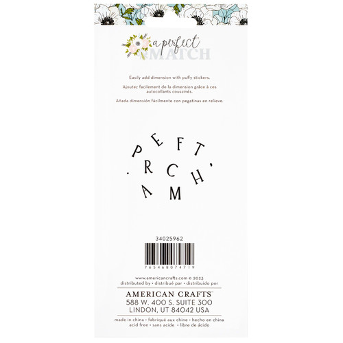 American Crafts A Perfect Match Puffy Stickers 130/Pkg-Alpha - 34025962 American Crafts A Perfect Match Puffy Stickers 130/Pkg-Alpha - 34025962