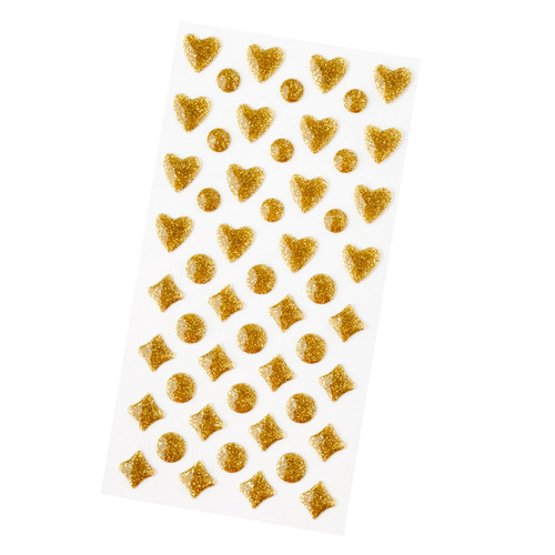 American Crafts A Perfect Match Enamel Dots 106/Pkg-Gold Glitter - 34025965