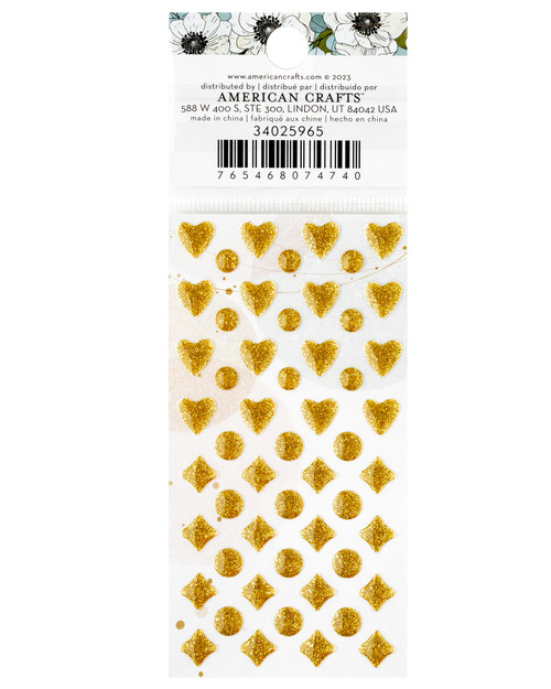 3 Pack - American Crafts A Perfect Match Enamel Dots 106/Pkg-Gold Glitter - 34025965 3 Pack - American Crafts A Perfect Match Enamel Dots 106/Pkg-Gold Glitter - 34025965