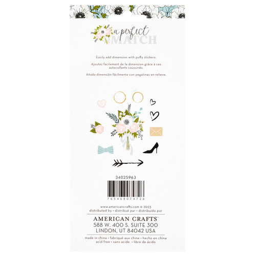 American Crafts A Perfect Match Puffy Stickers 55/Pkg-Icons - 34025963 American Crafts A Perfect Match Puffy Stickers 55/Pkg-Icons - 34025963