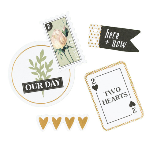 American Crafts A Perfect Match Ephemera Die-Cuts 64/Pkg-Journaling, Vellum Gold Foil - 34025967
