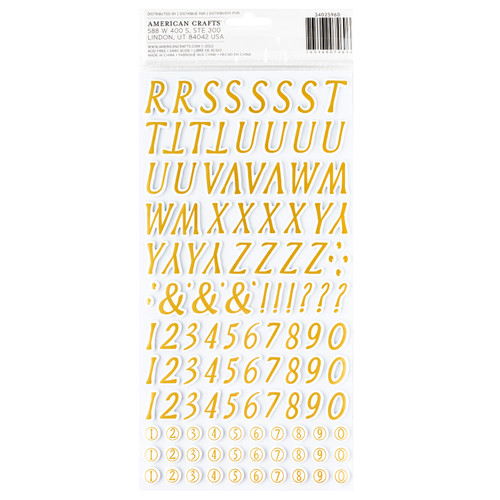 American Crafts A Perfect Match Thickers Stickers 200/Pkg-Alpha, Gold Foil - 34025960 American Crafts A Perfect Match Thickers Stickers 200/Pkg-Alpha, Gold Foil - 34025960