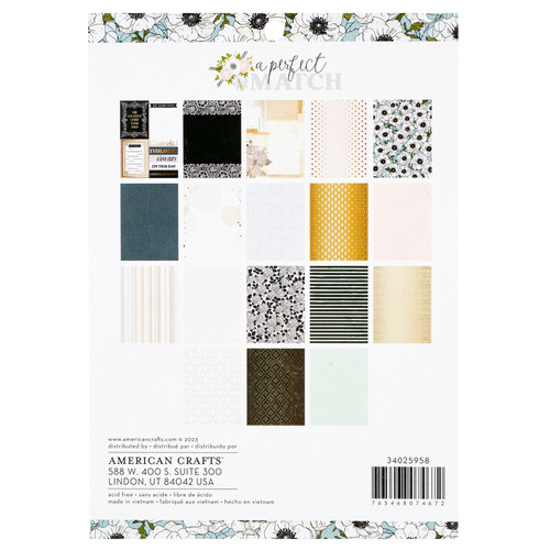 Amerian Crafts Double-Sided Paper Pad 6"X8" 36/Pkg-Gold Foil, A Perfect Match - 34025958 Amerian Crafts Double-Sided Paper Pad 6"X8" 36/Pkg-Gold Foil, A Perfect Match - 34025958