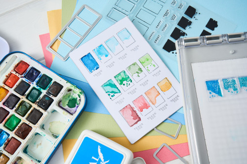 Sizzix Clear Stamps W/Framelits Dies By 49 And Market-Painted Palettes 5A002CNK-1GG5W