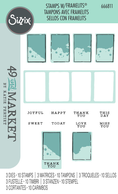 Sizzix Clear Stamps W/Framelits Dies By 49 And Market-Painted Palettes - 5A002CNK-1GG5W Sizzix Clear Stamps W/Framelits Dies By 49 And Market-Painted Palettes - 5A002CNK-1GG5W