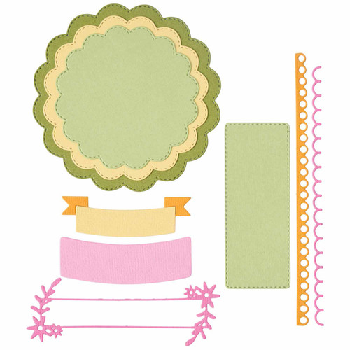 Sizzix Thinlits Die Set By Catherine Pooler 10/Pkg-Scalloped Circles, Borders & Banners - 5A002CN5-1GG66 - 630454290964