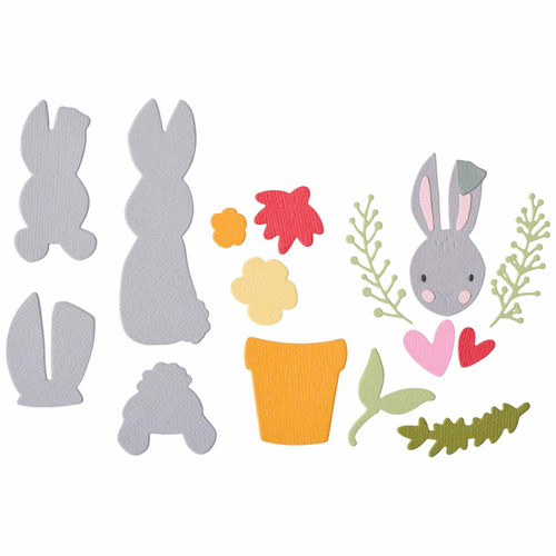 Sizzix Thinlits Die Set By Catherine Pooler 15/Pkg-Bunny Bits & Blooms #2 - 5A002CNF-1GG55 - 630454290902