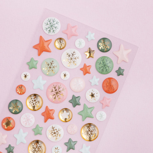 3 Pack - Mittens & Mistletoe Enamel Dots 62/Pkg- - CPMM3749