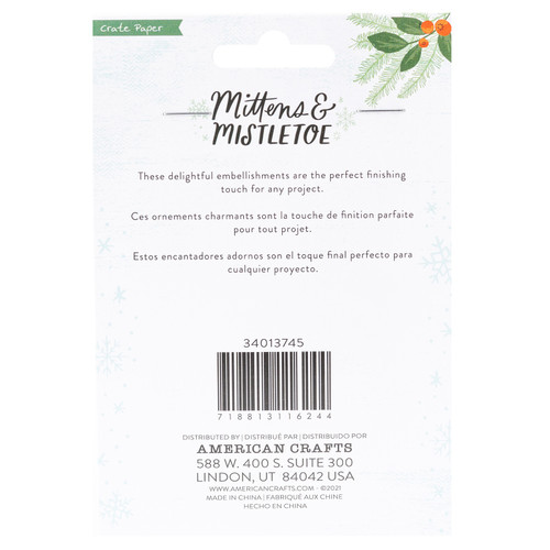 3 Pack - Mittens & Mistletoe Mixed Pom Poms 80/Pkg- - CPMM3745 3 Pack - Mittens & Mistletoe Mixed Pom Poms 80/Pkg- - CPMM3745