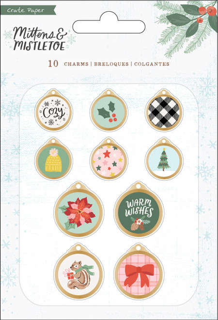 3 Pack - Mittens & Mistletoe Epoxy Charms 10/Pkg- - CPMM3750 - 718813116299