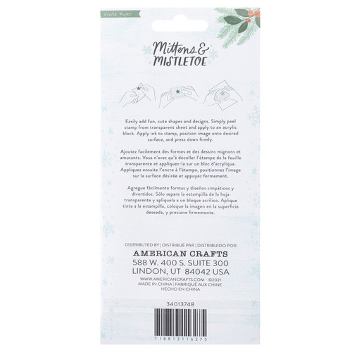 3 Pack - Mittens & Mistletoe Acrylic Clear Stamps 8/Pkg- - CPMM3748 3 Pack - Mittens & Mistletoe Acrylic Clear Stamps 8/Pkg- - CPMM3748