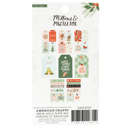 3 Pack - Mittens & Mistletoe Book Of Tags 3"X5.5" 54/Pkg-Book - CPMM3752 3 Pack - Mittens & Mistletoe Book Of Tags 3"X5.5" 54/Pkg-Book - CPMM3752