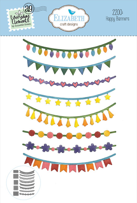 Elizabeth Craft Metal Die-Happy Banners - 5A002JY7-1GLGN - 741527317027