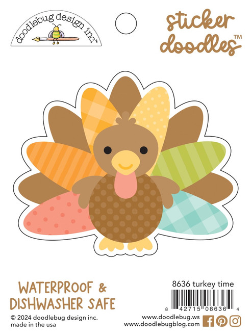 3 Pack Doodlebug Water Bottle Sticker Doodles-Turkey Time, Farmhouse 5A002HJZ-1GK3T - 842715086364