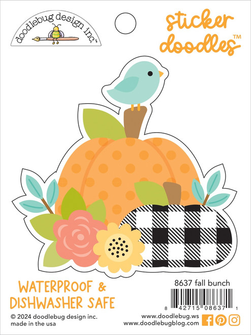 Doodlebug Water Bottle Sticker Doodles-Fall Bunch, Farmhouse 5A002HL8-1GK38 - 842715086371