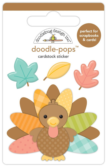 Doodlebug Doodle-Pops 3D Sticker-Turkey Time, Farmhouse - 5A002HMQ-1GK46 - 842715086258