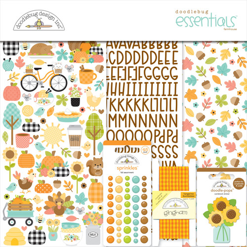 Doodlebug Essentials Page Kit 12"X12"-Farmhouse - 5A002HML-1GK6M - 842715086654