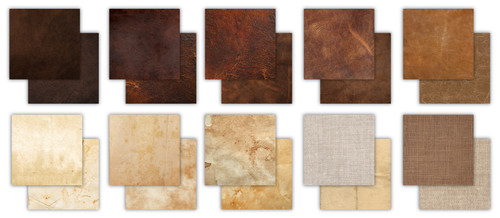 Craft Consortium Double-Sided Paper Pad 12"X12" 30/Pkg-Leather Bound, 20 Designs - 5A002LTD-1GNHR
