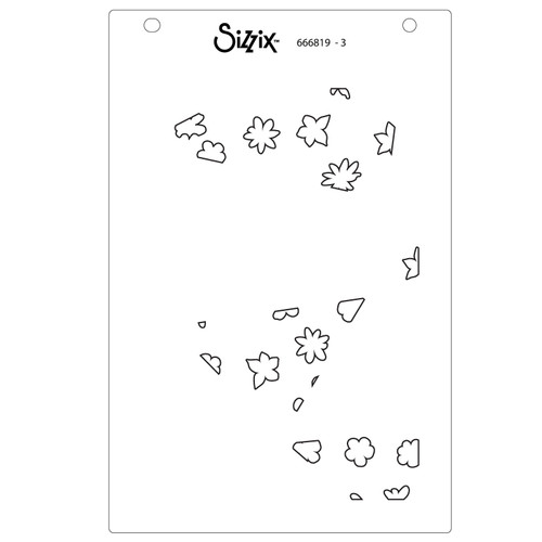 Sizzix A6 Stencil By Stacey Park 4/Pkg-Fragmented Floral #2 - 5A002CNB-1GG5R