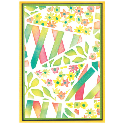Sizzix A6 Stencil By Stacey Park 4/Pkg-Fragmented Floral #2 - 5A002CNB-1GG5R