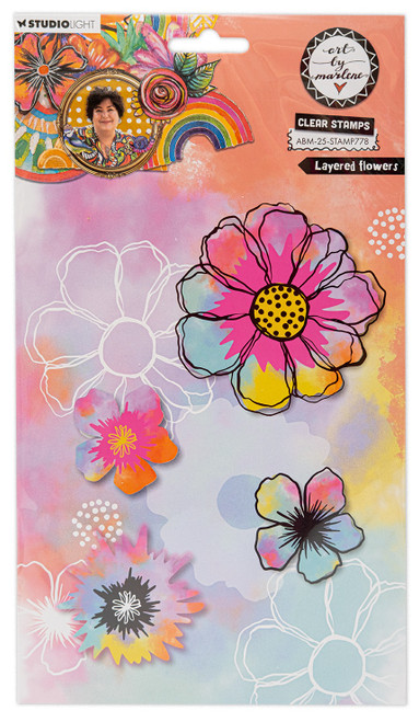 Studio Light Art By Marlene Clear Stamps 10/Pkg-Nr. 778 Layered Flowers - 5A002LYY-1GNPM - 8713943156889