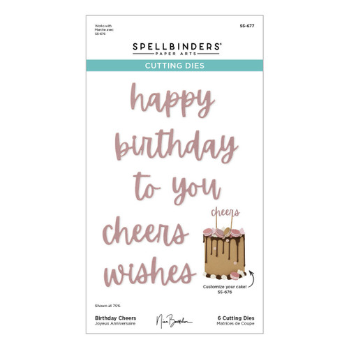 Spellbinders Etched Dies Bougie Birthday By Nina Boettcher-Birthday Cheers - 5A002M9J-1GNR3 - 810176100509