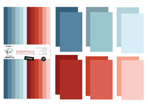 Studio Light Essentials Unicolor Paper Pad 11.7"X8.26"36/Pkg-Nr. 306 Winter Essentials - 5A002LX5-1GNMC