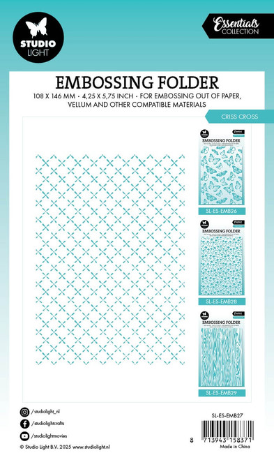 Studio Light Essentials Embossing Folder-Nr. 27 Criss Cross - 5A002LXF-1GNMN