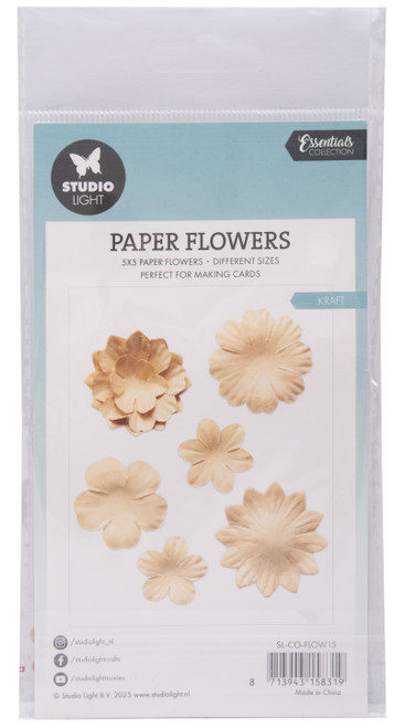 Studio Light Consumables Paper Flowers 25/Pkg-Nr. 15 Kraft - 5A002LYV-1GNMS