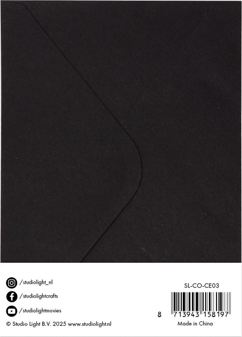 Studio Light Consumables Cards & Envelopes A6 20/Pkg -Nr. 03 Black - 5A002LZQ-1GNN7