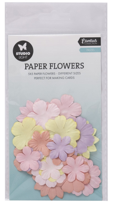 3 Pack - Studio Light Consumables Paper Flowers 25/Pkg-Nr. 16 Pastel - 5A002LZN-1GNLF - 8713943158326