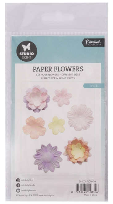 3 Pack - Studio Light Consumables Paper Flowers 25/Pkg-Nr. 16 Pastel - 5A002LZN-1GNLF