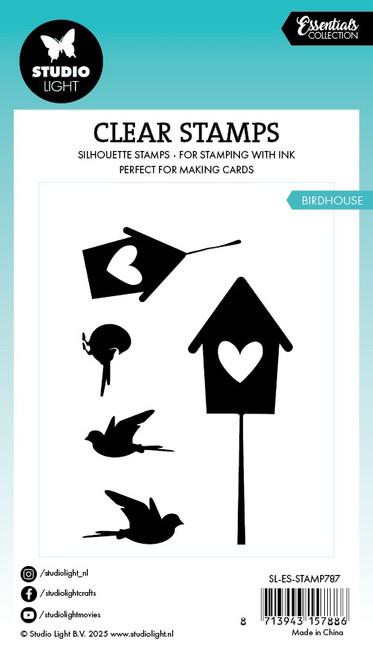 3 Pack - Studio Light Essentials Clear Stamps 5/Pkg-Nr. 787 Birdhouse - 5A002LY3-1GNL7