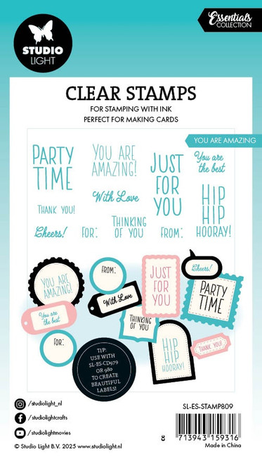Studio Light Essentials Clear Stamps 11/Pkg-Nr. 809 You Are Amazing - 5A002LYG-1GNNK