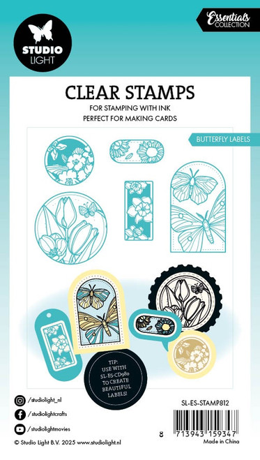 3 Pack - Studio Light Essentials Clear Stamps 5/Pkg-Nr. 812 Spring Labels - 5A002LZK-1GNMH