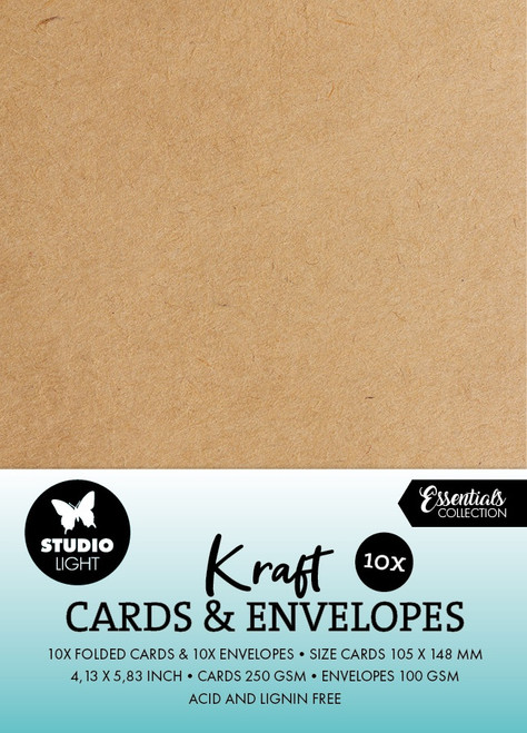 Studio Light Consumables Cards & Envelopes A6 20/Pkg -Nr. 04 Kraft - 5A002LZV-1GNNZ - 8713943158203