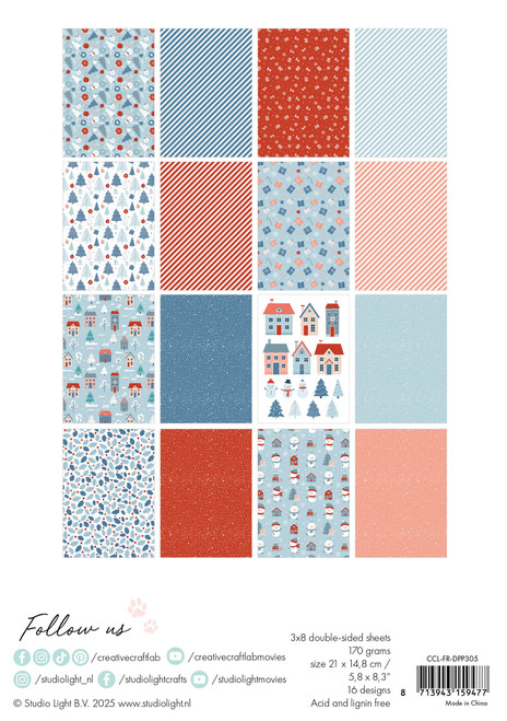 Studio Design Friendz Paper Pad 5.82"X8.26" 24/PkgCCL-Nr. 305 Hello Winter - 5A002LXN-1GNPS