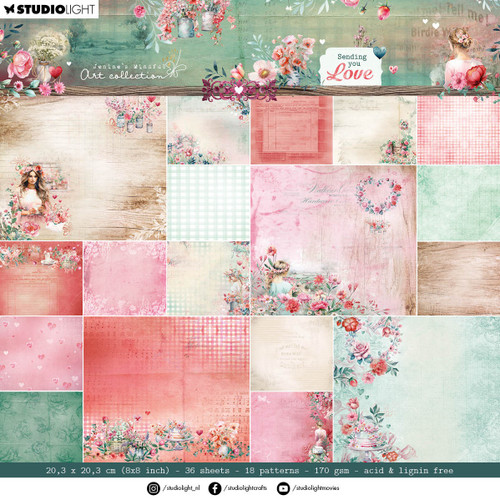 Jenine's Mindful Art Paper Pad Sending You Love 8"X8" 36/Pkg-Nr. 289 Backgrounds - 5A002M02-1GNPT - 8713943158616