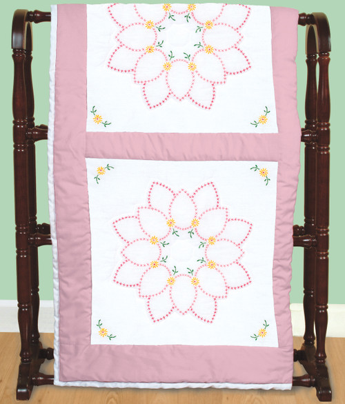 Jack Dempsey Stamped White Quilt Blocks 18"X18" 6/Pkg-Blossoms - 5A002MH9-1GNZ2 Jack Dempsey Stamped White Quilt Blocks 18"X18" 6/Pkg-Blossoms - 5A002MH9-1GNZ2