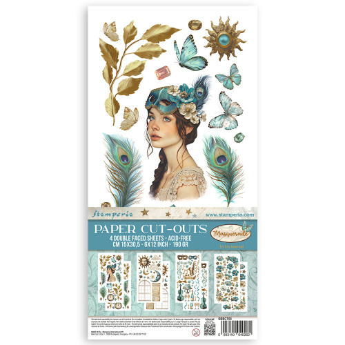 Stamperia Double-Sided Paper Cut-Outs 4/Pkg-Masquerade 5A002LJ0-1GN5L - 5993110040262