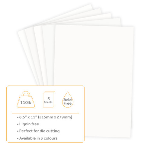 Craft Perfect Smooth Cardstock 8.5"X11" 5/Pkg-White - 9932E