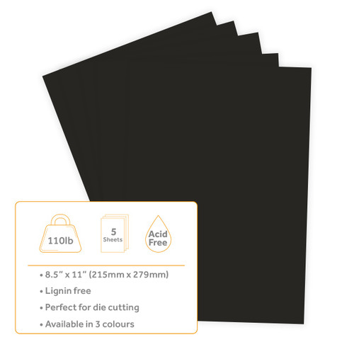 Craft Perfect Smooth Cardstock 8.5"X11" 5/Pkg-Black 9934E