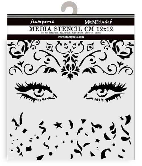 Stamperia Stencil 4.72"X4.72"-Masqerade Eyes - 5A002LGK-1GN6F - 5993110040170