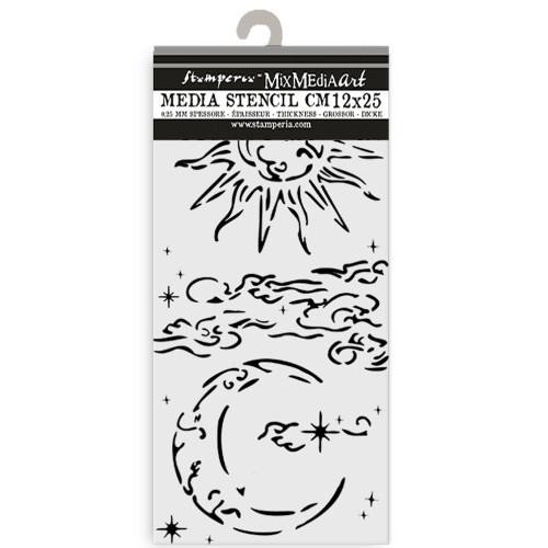 3 Pack - Stamperia Stencil 4.72"X9.84" -Masqerade Sun & Moon - 5A002LH1-1GN6B - 5993110040132