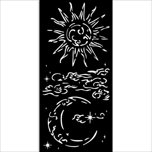 3 Pack - Stamperia Stencil 4.72"X9.84" -Masqerade Sun & Moon - 5A002LH1-1GN6B 3 Pack - Stamperia Stencil 4.72"X9.84" -Masqerade Sun & Moon - 5A002LH1-1GN6B