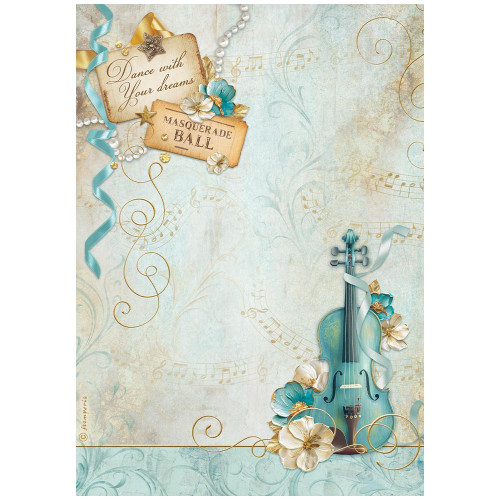 Stamperia Rice Paper Sheet A4 6/Pkg-Masquerade - 5A002LG0-1GN5B